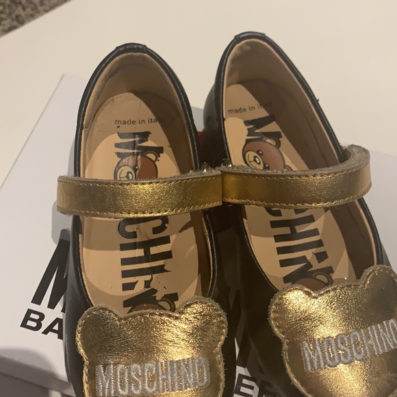 Moschino toddler vitello/laminato flats - Picture 3 of 5